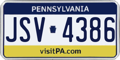 PA license plate JSV4386