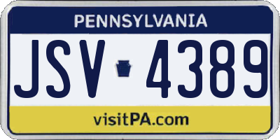 PA license plate JSV4389