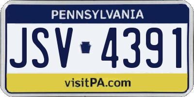 PA license plate JSV4391