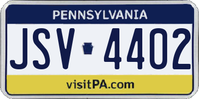PA license plate JSV4402