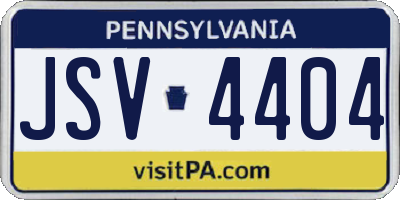 PA license plate JSV4404