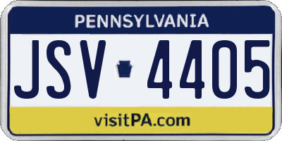 PA license plate JSV4405