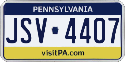 PA license plate JSV4407