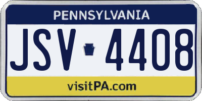 PA license plate JSV4408