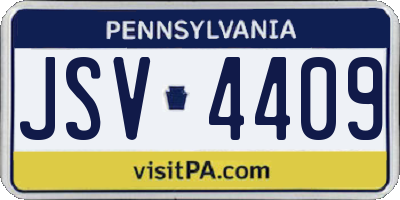 PA license plate JSV4409