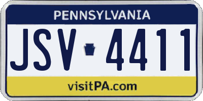 PA license plate JSV4411