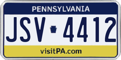 PA license plate JSV4412