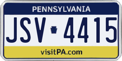 PA license plate JSV4415