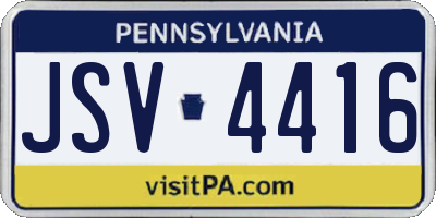 PA license plate JSV4416