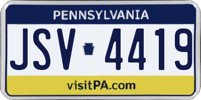 PA license plate JSV4419