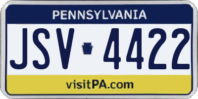 PA license plate JSV4422