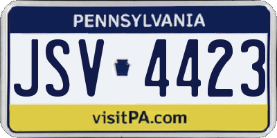 PA license plate JSV4423