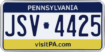 PA license plate JSV4425