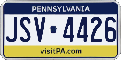PA license plate JSV4426