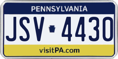 PA license plate JSV4430