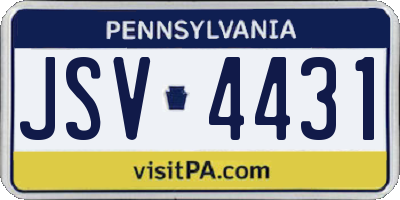 PA license plate JSV4431