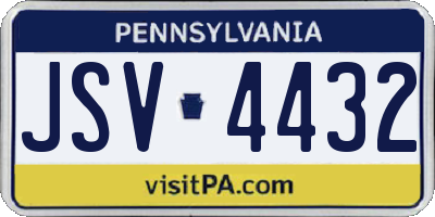 PA license plate JSV4432