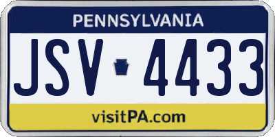 PA license plate JSV4433