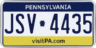 PA license plate JSV4435