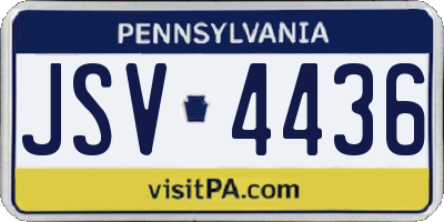 PA license plate JSV4436