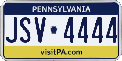 PA license plate JSV4444