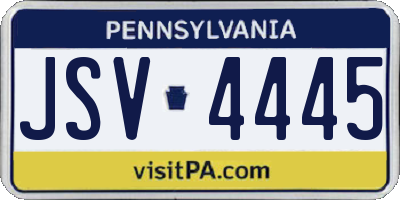 PA license plate JSV4445
