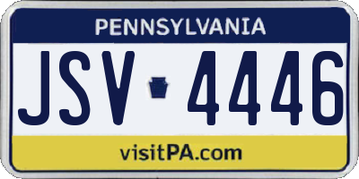 PA license plate JSV4446