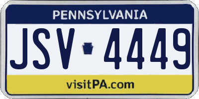 PA license plate JSV4449