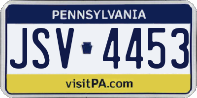 PA license plate JSV4453