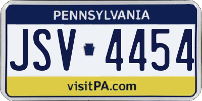 PA license plate JSV4454