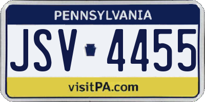 PA license plate JSV4455