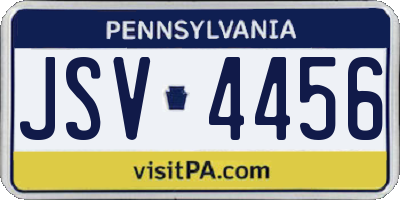 PA license plate JSV4456