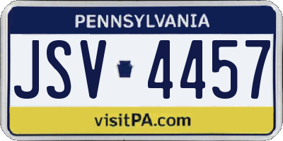 PA license plate JSV4457