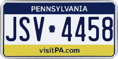 PA license plate JSV4458