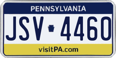 PA license plate JSV4460