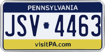 PA license plate JSV4463