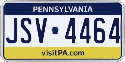 PA license plate JSV4464