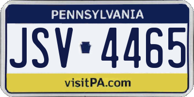 PA license plate JSV4465