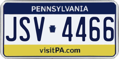PA license plate JSV4466