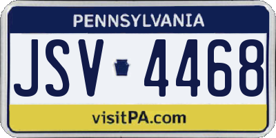 PA license plate JSV4468
