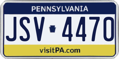 PA license plate JSV4470
