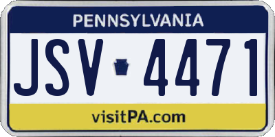 PA license plate JSV4471