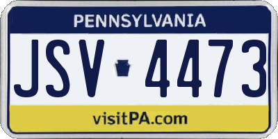 PA license plate JSV4473
