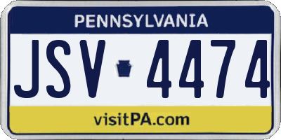 PA license plate JSV4474