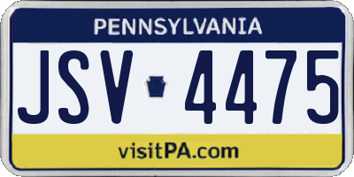 PA license plate JSV4475