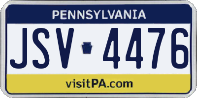 PA license plate JSV4476