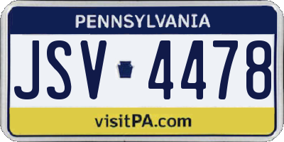 PA license plate JSV4478