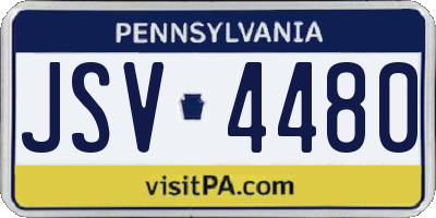 PA license plate JSV4480