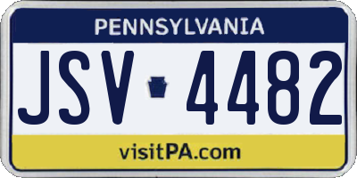 PA license plate JSV4482