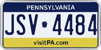 PA license plate JSV4484